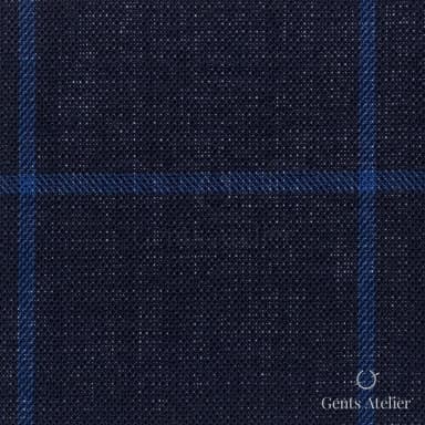 Костюмная ткань Marzoni 619 - 141 / 1000 — Тёмно-синий / Синий, виндоупейн, 100% шерсть