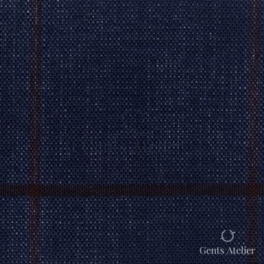 Костюмная ткань Marzoni 619 - 153 / 1000 — Тёмно-синий / Бордовый, виндоупейн, 100% шерсть