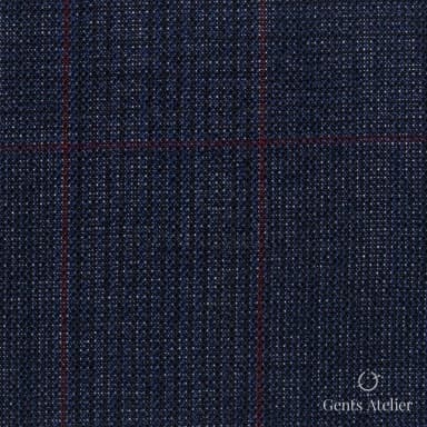 Костюмная ткань Marzoni 619 - 169 / 1000 — Синий / Красный, виндоупейн, 100% шерсть