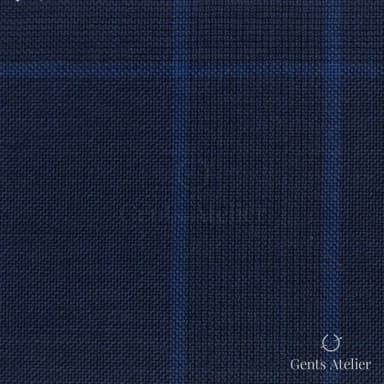 Костюмная ткань Marzoni 621 - 057 / 900 — Тёмно-синий, виндоупейн, 100% шерсть