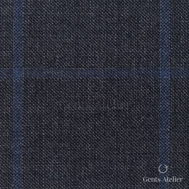 Костюмная ткань Marzoni 621 - 058 / 900 — Серый / Синий, виндоупейн, 100% шерсть
