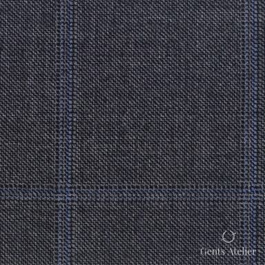 Костюмная ткань Marzoni 621 - 066 / 900 — Серый / Синий, виндоупейн, 100% шерсть