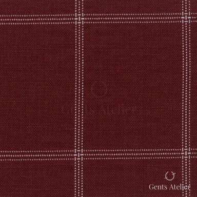 Костюмная ткань Marzoni 631 - 007 / 800 — Бордовый, виндоупейн, 100% шерсть