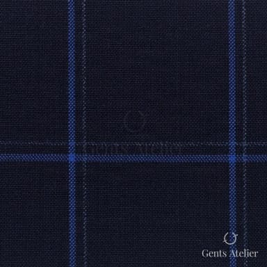 Костюмная ткань Marzoni 631 - 027 / 900 — Тёмно-синий, виндоупейн, 100% шерсть