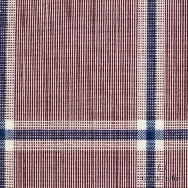 Костюмная ткань Marzoni 631 - 029 / 900 — Бордовый / Белый / Синий, в клетку, 100% шерсть