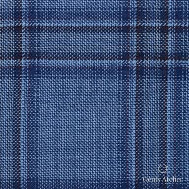 Костюмная ткань Marzoni 651 - 776 / 1200 — Синий, виндоупейн, 100% шерсть
