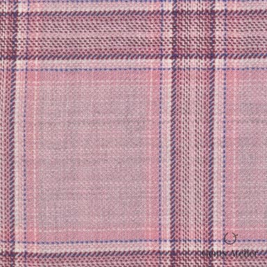 Костюмная ткань Marzoni 651 - 778 / 1200 — Розовый / Бордовый, в клетку, 100% шерсть