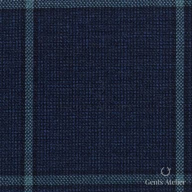 Костюмная ткань Marzoni 651 - 790 / 1000 — Синий / Бирюзовый, виндоупейн, 100% шерсть