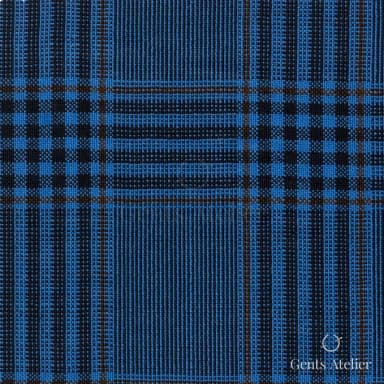 Костюмная ткань Marzoni 600 - 271 / 900 — Синий / Коричневый, клетка, 100% шерсть
