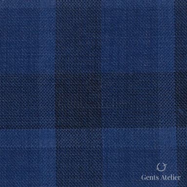 Костюмная ткань Marzoni 651 - 707 / 1200 — Синий, клетка, 100% шерсть
