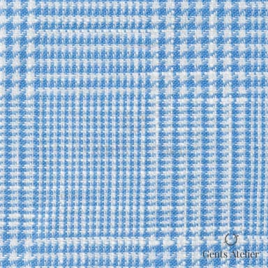 Костюмная ткань Marzoni 600 - 260 / 900 — Синий, оконная клетка, 50% шерсть, 50% лён
