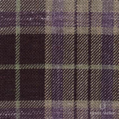 Костюмная ткань Marzoni 601 - 960 / 1200 — Коричневый / Фиолетовый, клетка, 40% шерсть, 35% шёлк, 25% лён