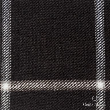 Костюмная ткань Marzoni 605 - 622 / 700 — Коричневый / Белый, оконная клетка, 100% лён