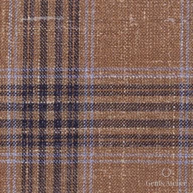 Костюмная ткань Marzoni 655 - 574 / 1200 — Sand / Amethyst, клетка, 71% шерсть, 15% шёлк, 14% лён