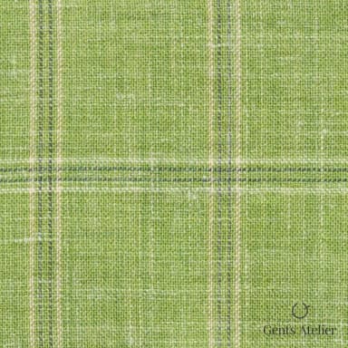 Костюмная ткань Marzoni 655 - 596 / 1200 — Зелёный, оконная клетка, 40% шерсть, 35% шёлк, 25% лён
