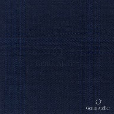 Костюмная ткань Marzoni 608 - 237 / 1500 — Синий, в клетку, 100% шерсть