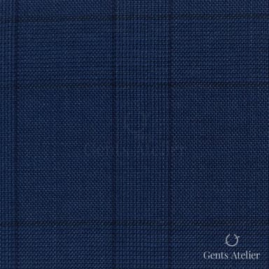 Костюмная ткань Marzoni 608 - 255 / 1500 — Ярко-синий, виндоупейн, 100% шерсть