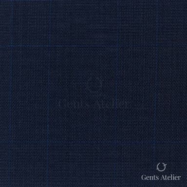 Костюмная ткань Marzoni 608 - 256 / 1500 — Тёмно-синий, в клетку, 100% шерсть