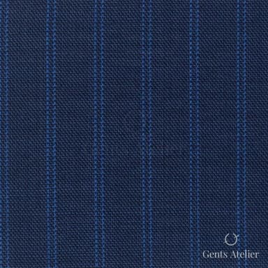Костюмная ткань Marzoni 608 - 265 / 1500 — Ярко-синий, в полоску, 100% шерсть