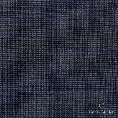 Костюмная ткань Marzoni 725 - 450 / 1300 — Серый / Синий, виндоупейн, 100% шерсть