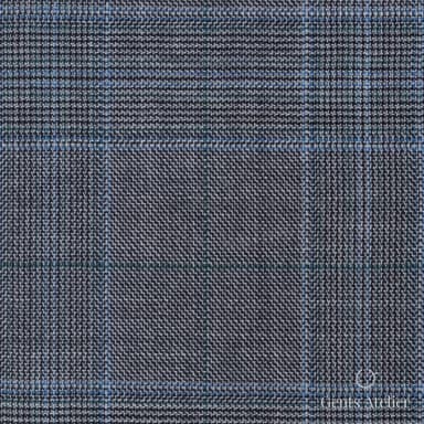Костюмная ткань Marzoni 725 - 452 / 1300 — Серый / Синий, виндоупейн, 100% шерсть