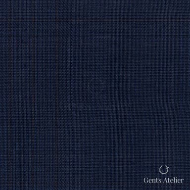 Костюмная ткань Marzoni 725 - 453 / 1400 — Тёмно-синий / Бордовый, виндоупейн, 100% шерсть