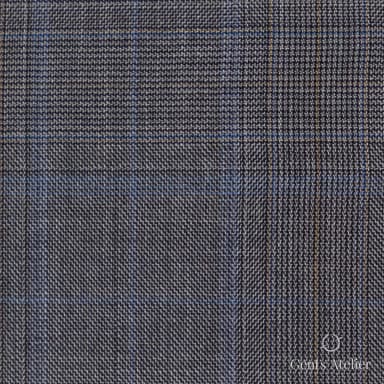 Костюмная ткань Marzoni 725 - 455 / 1300 — Коричневый / Синий, виндоупейн, 100% шерсть