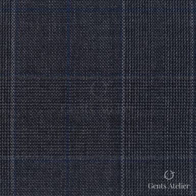 Костюмная ткань Marzoni 725 - 457 / 1300 — Серый / Синий, виндоупейн, 100% шерсть