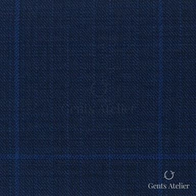 Костюмная ткань Marzoni 725 - 461 / 1300 — Тёмно-синий / Синий, виндоупейн, 100% шерсть
