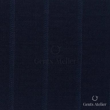Костюмная ткань Marzoni 725 - 487 / 1500 — Тёмно-синий / Синий, в полоску, 100% шерсть