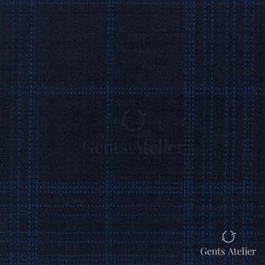 Костюмная ткань Marzoni 725 - 496 / 1500 — Тёмно-синий/Синий, виндоупейн, 100% шерсть