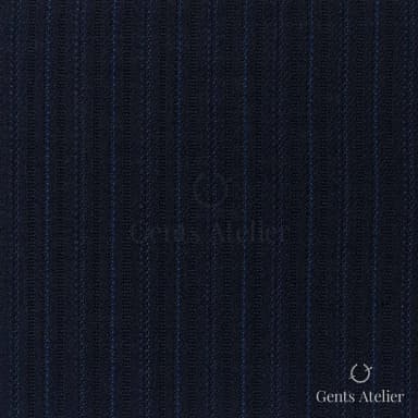 Костюмная ткань Marzoni 725 - 498 / 1500 — Тёмно-синий / Синий, в полоску, 100% шерсть