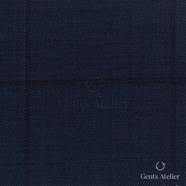 Костюмная ткань Marzoni 725 - 500 / 1500 — Тёмно-синий/Чёрный, виндоупейн, 100% шерсть