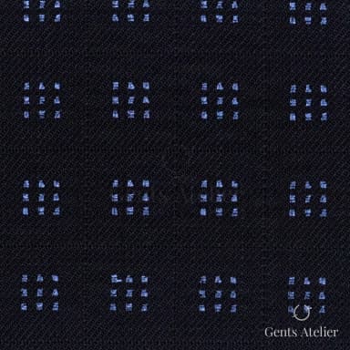 Костюмная ткань Marzoni 612 - 012 / 1000 — Тёмно-синий, узор, 96% шерсть, 3% полиамид, 1% elastine
