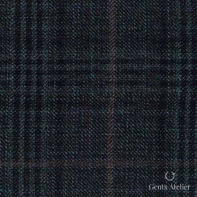 Костюмная ткань Marzoni 600 - 523 / 1000 — Зелёный / Коричневый, оконная клетка, 100% шерсть