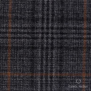 Костюмная ткань Marzoni 600 - 524 / 1000 — Антрацит / Коричневый, узор, 100% шерсть