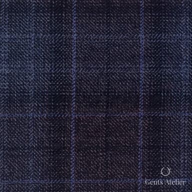 Костюмная ткань Marzoni 600 - 526 / 1000 — Коричневый / Фиолетовый, оконная клетка, 100% шерсть