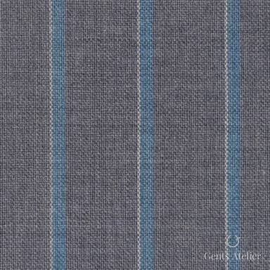 Костюмная ткань Marzoni 607 - 876 / 1000 — Светло-серый / Mint, полоса, 100% шерсть