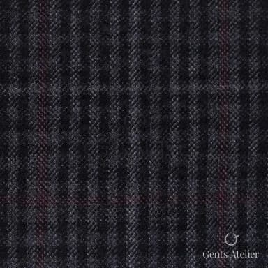 Костюмная ткань Marzoni 655 - 029 / 1200 — Антрацит / Серый / Pink, клетка, 95% шерсть, 5% кашемир