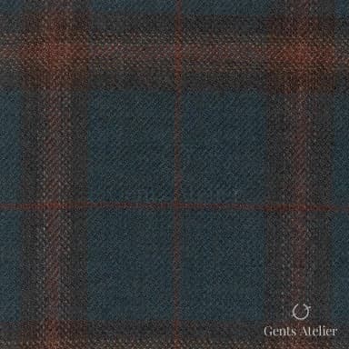 Костюмная ткань Marzoni 655 - 034 / 1200 — Зелёный / Коричневый, оконная клетка, 95% шерсть, 5% кашемир