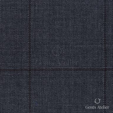 Костюмная ткань Marzoni 608 - 241 / 1500 — Антрацит, оконная клетка, 100% шерсть