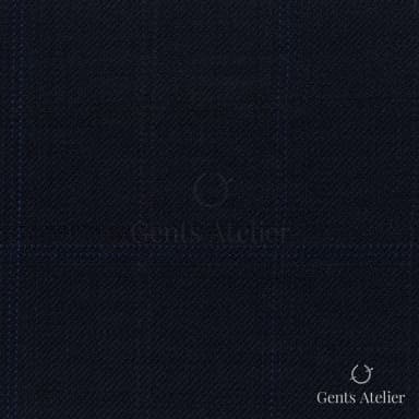 Костюмная ткань Marzoni 608 - 252 / 1500 — Тёмно-синий, оконная клетка, 100% шерсть