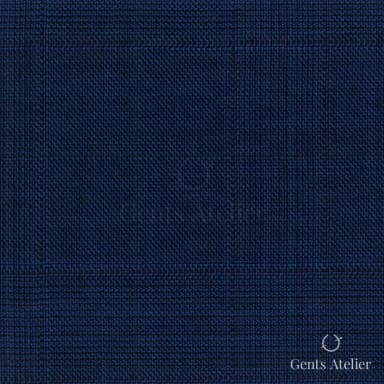 Костюмная ткань Marzoni 725 - 451 / 1400 — Синий / Тёмно-синий, оконная клетка, 100% шерсть
