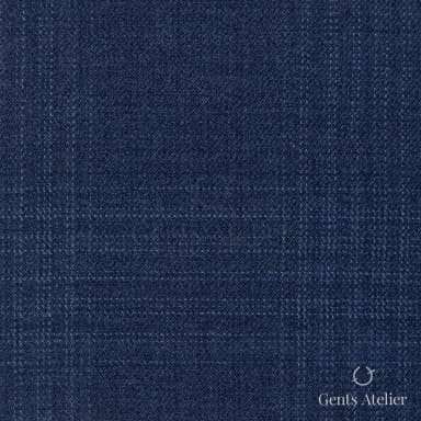 Костюмная ткань Marzoni 725 - 492 / 1500 — Синий / Синий, оконная клетка, 100% шерсть