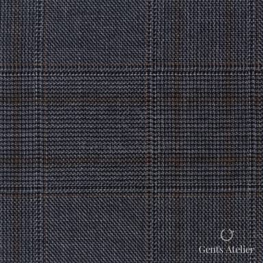 Костюмная ткань Marzoni 725 - 495 / 1500 — Серый / Tan, оконная клетка, 100% шерсть