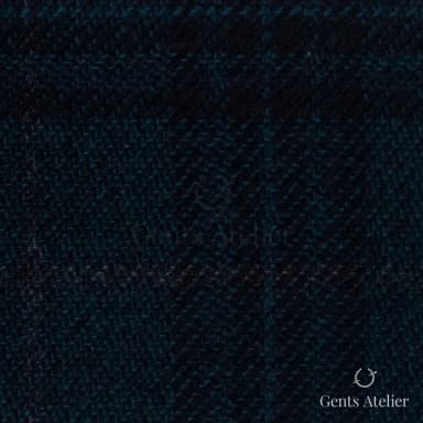Костюмная ткань Marzoni 651 - 689 / 1500 — Оливковый / Чёрный, ёлочка, 90% шерсть, 10% Cashmere