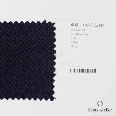 Костюмная ткань Marzoni 662 - 019 / 2200 — Тёмно-синий, в полоску, 90% шерсть, 10% Cashmere
