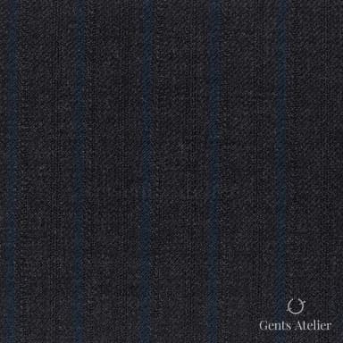 Костюмная ткань Marzoni 607 - 854 / 1000 — Серый / Изумрудный, в полоску, 100% шерсть