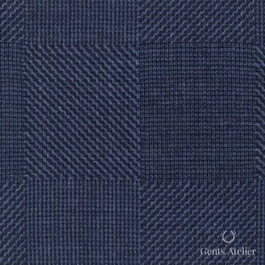 Костюмная ткань Marzoni 609 - 406 / 1000 — Синий, ёлочка, 100% шерсть