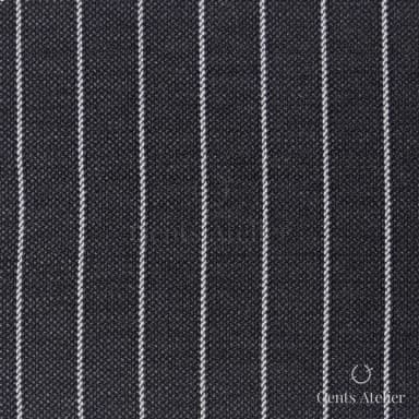 Костюмная ткань Marzoni 609 - 486 / 900 — Серый / Белый, в полоску, 100% шерсть